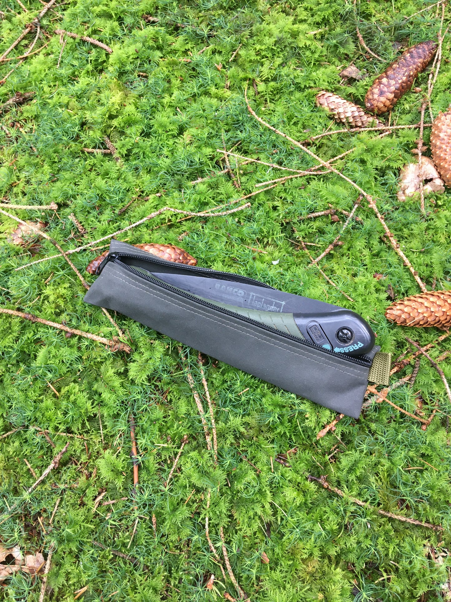 Transporttasche für Bahco Laplander Klappsäge Canvas Baumwolle Olivgrün wasserdicht YKK