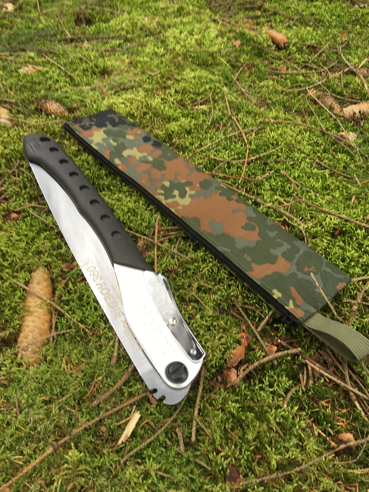 Transporttasche für Silky Bigboy 360 Klappsäge Flecktarn wasserdicht YKK