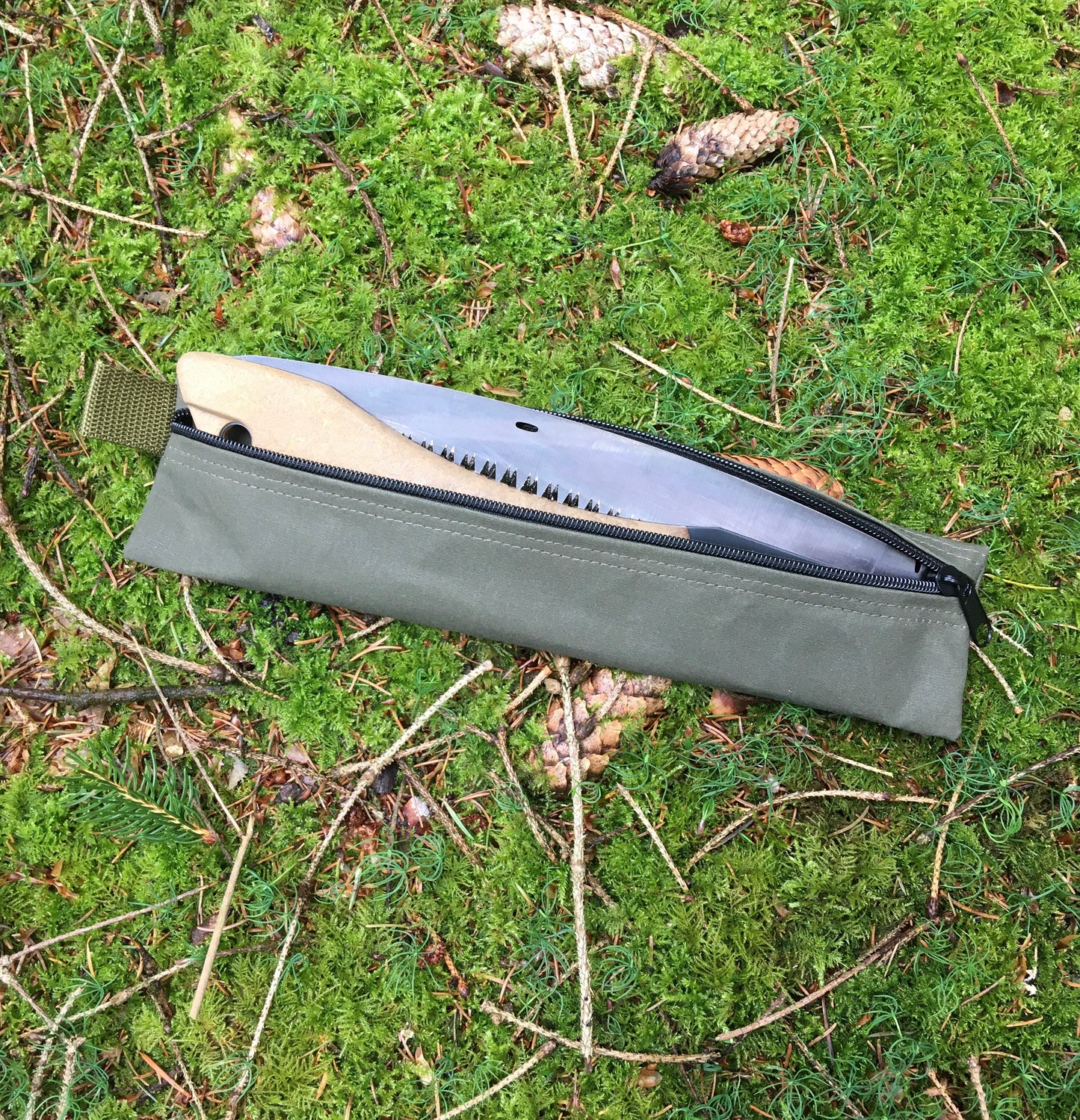 Transporttasche für Silky Gomboy 240 Klappsäge Canvas Baumwolle Olivgrün wasserdicht YKK