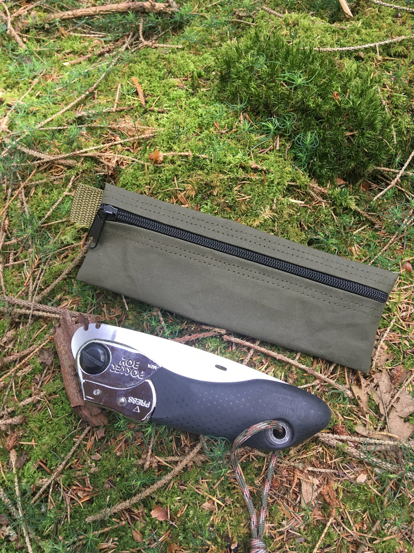 Transporttasche für Silky Pocketboy 130 Klappsäge Canvas Baumwolle Olivgrün wasserdicht YKK