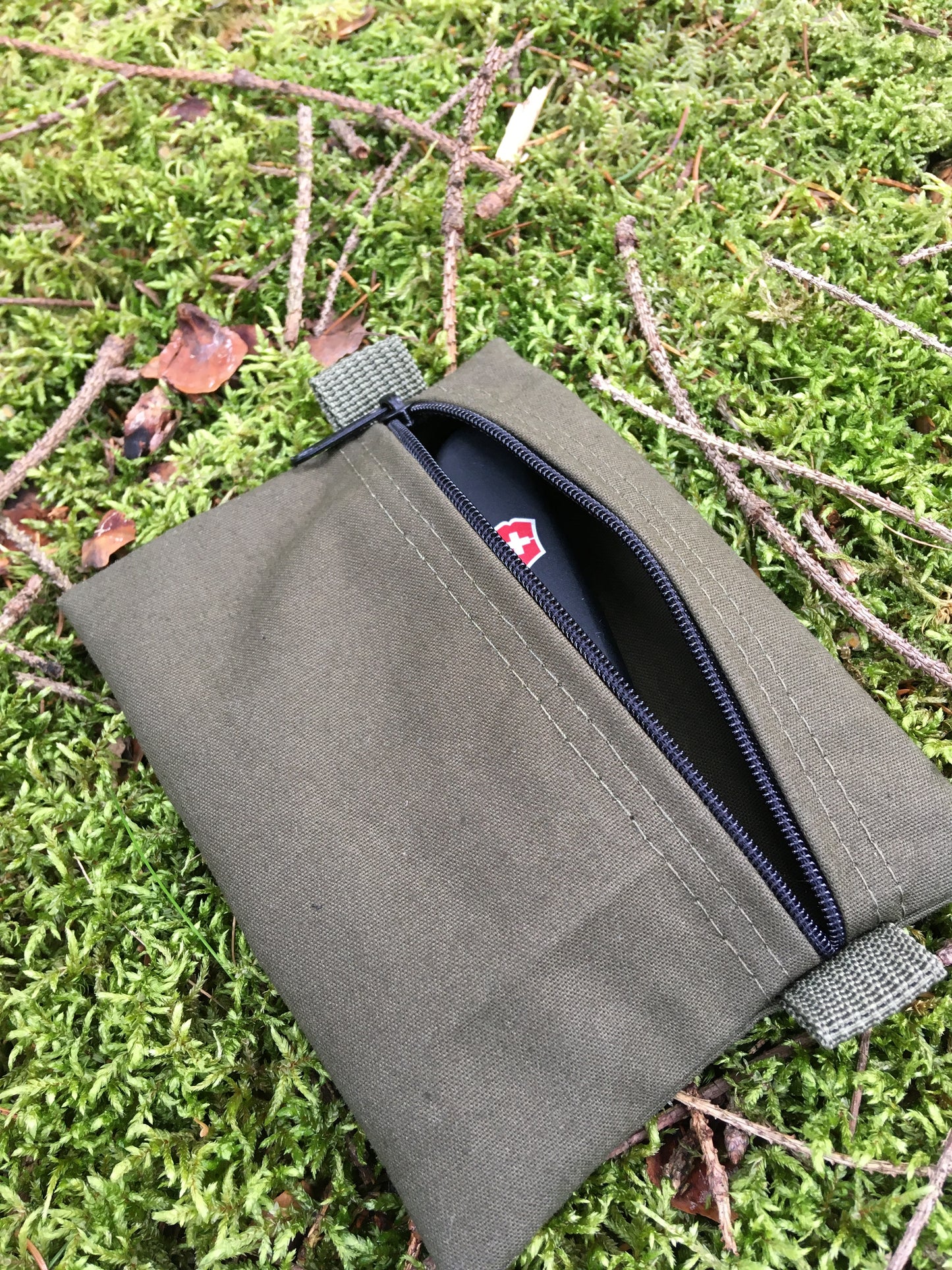 Bushcraft Pouch Survival Outdoor Camping Canvas Baumwolle EDC Olivgrün wasserdicht YKK