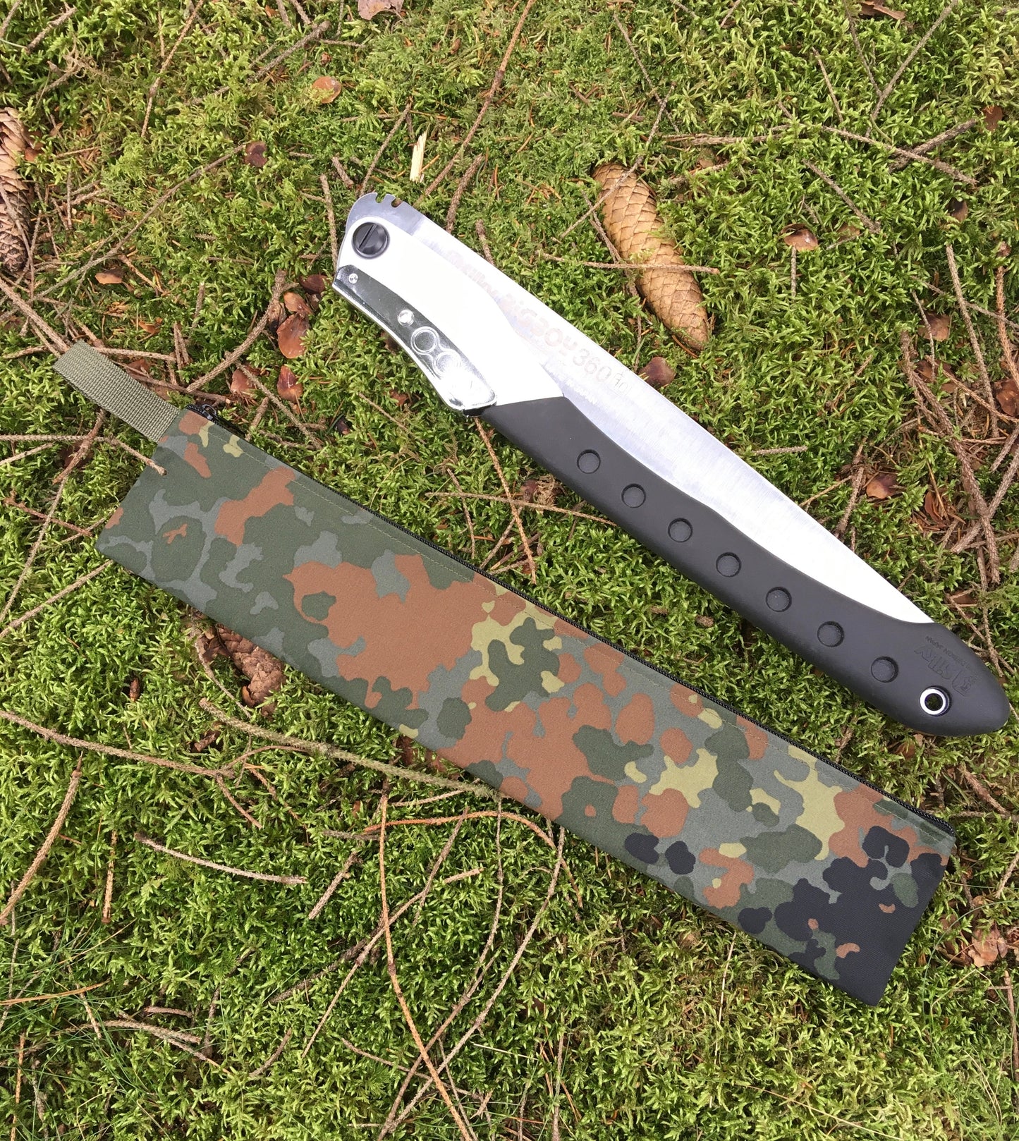 Transporttasche für Silky Bigboy 360 Klappsäge Flecktarn wasserdicht YKK