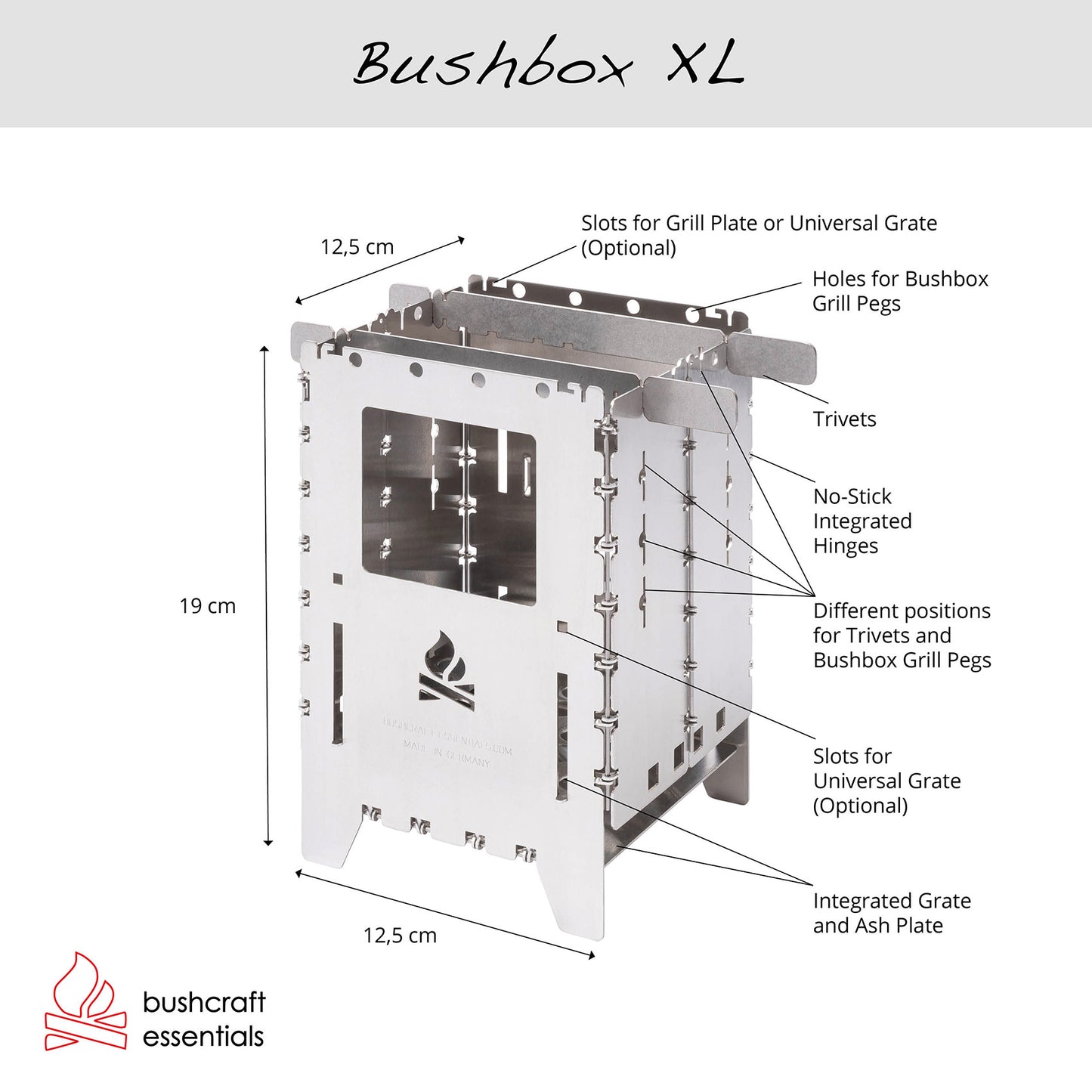 Bushbox XL Profi Set Edelstahl Bushcraft-Essentials Made in Germany