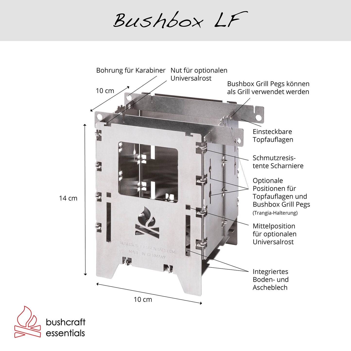 Bushbox LF Set Edelstahl Bushcraft-Essentials Made in Germany
