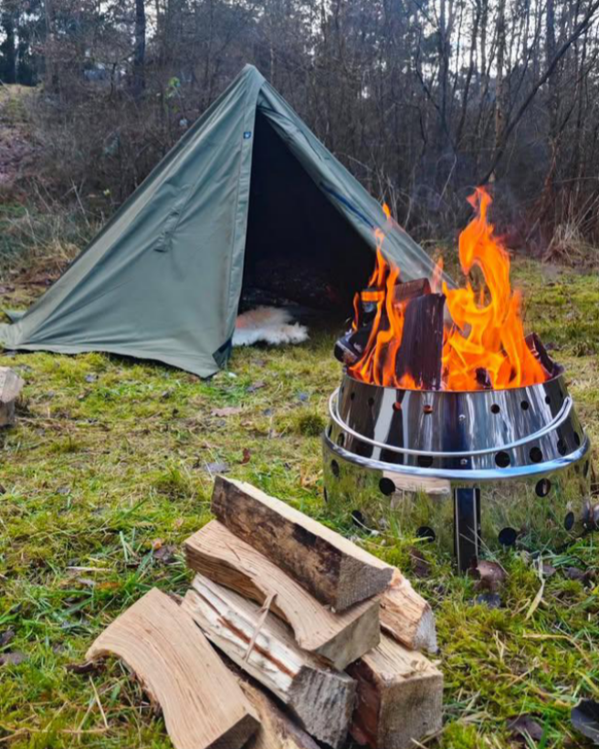 Lavvu Zelt "Fyn"Canvas Olivgrün für 2 Person