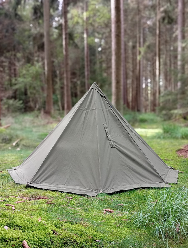 Lavvu tent "Fyn" canvas olive green for 2 people