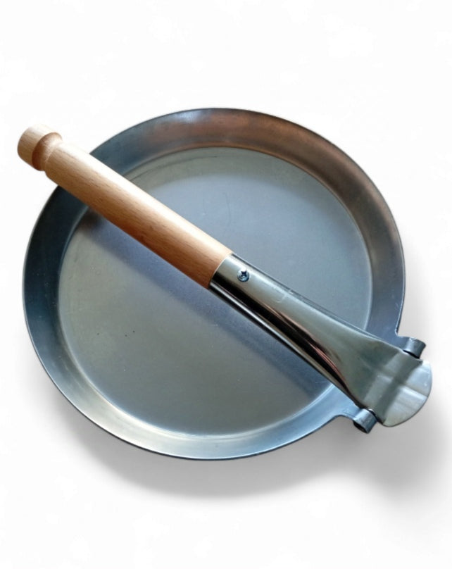 Jägerpfanne Ø21 cm mit Klappgriff aus Birkenholz – 26 cm Grifflänge
