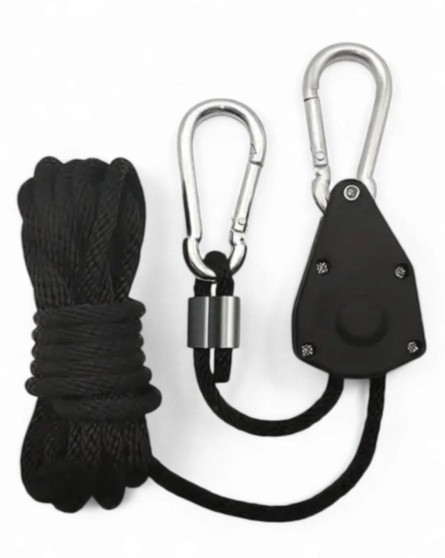Zeltseilspanner mit Karabinerhaken 200cm Rope Schwarz