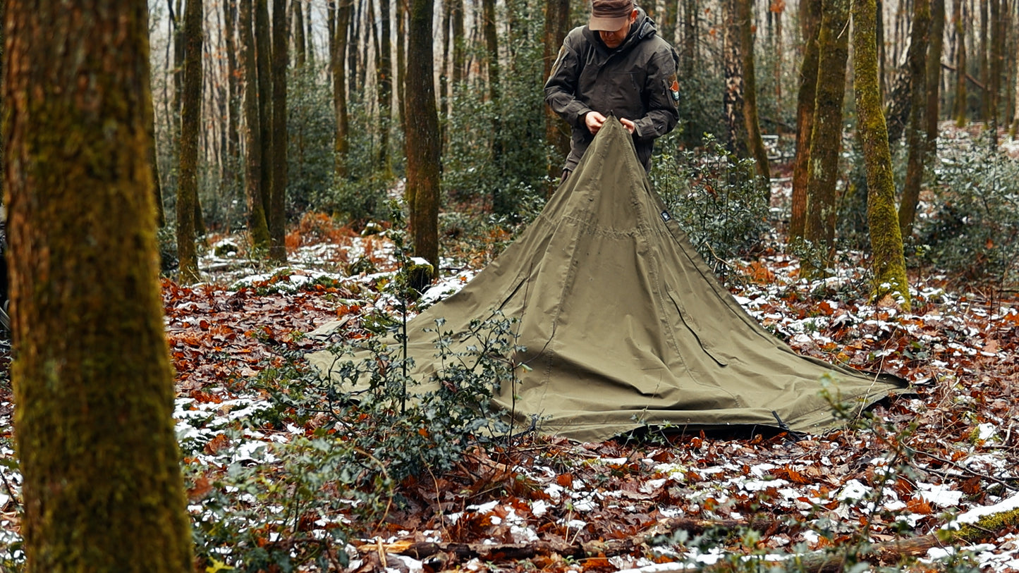 Lavvu tent "Tyr" canvas olive green for 1 person