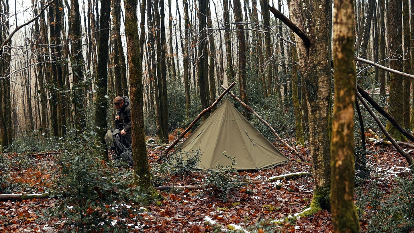 Lavvu tent "Tyr" canvas olive green for 1 person