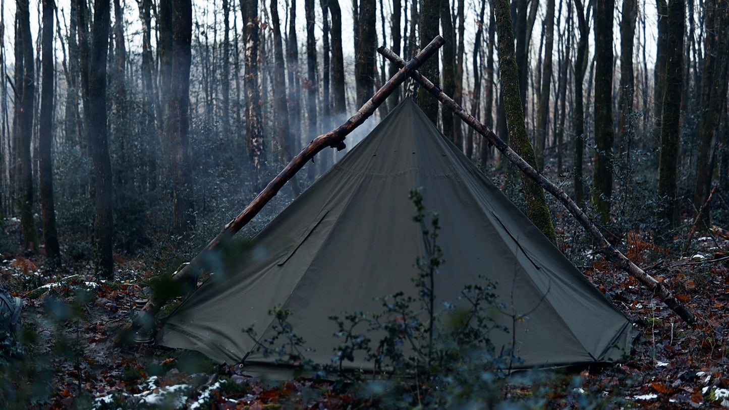 Lavvu tent "Fyn" canvas olive green for 2 people