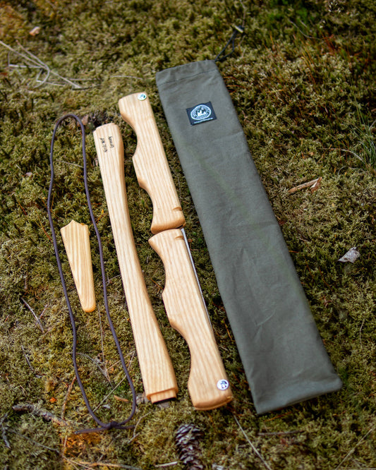 Schwedische Spannsäge klappbar aus Esche - Bahco Sägeblatt 53cm