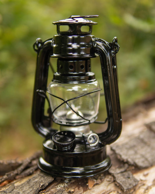 Mini-Petroleumlampe inkl. Docht - Schwarz