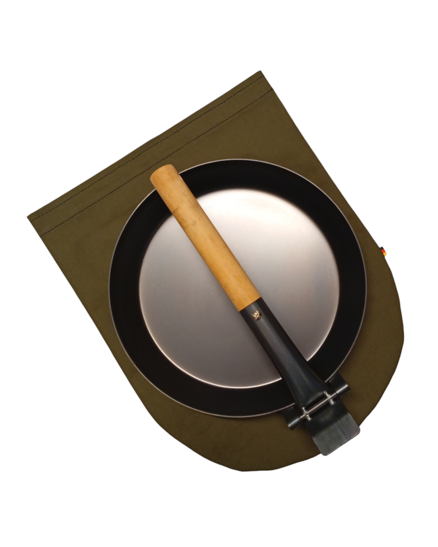 Carrying bag for pan with folding handle (Ø 24 cm) – Waterproof canvas in olive green
