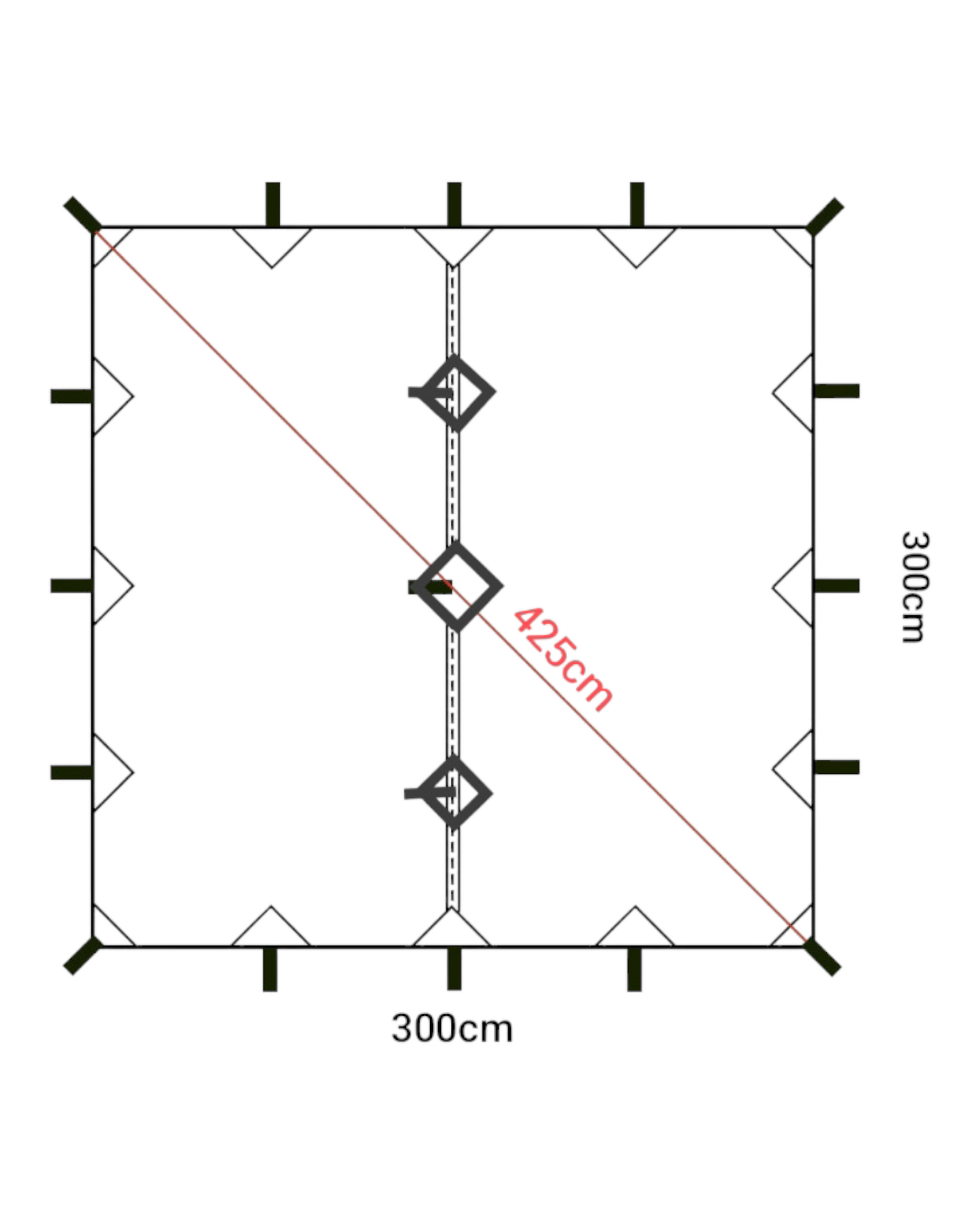 Tarp 3 x 3 meters Canvas Cotton – Olive Green