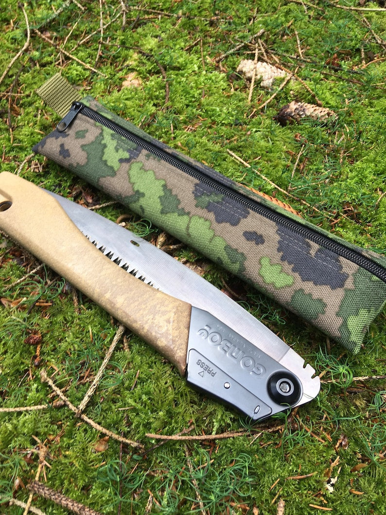Transporttasche für Silky Gomboy 240 Klappsäge Cordura 500D mit PU-Beschichtung Finnisch Camou M05 YKK