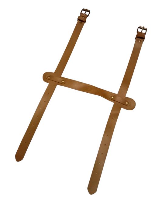 Ledergurt/Tragegurt für Wolldecke - Cognac