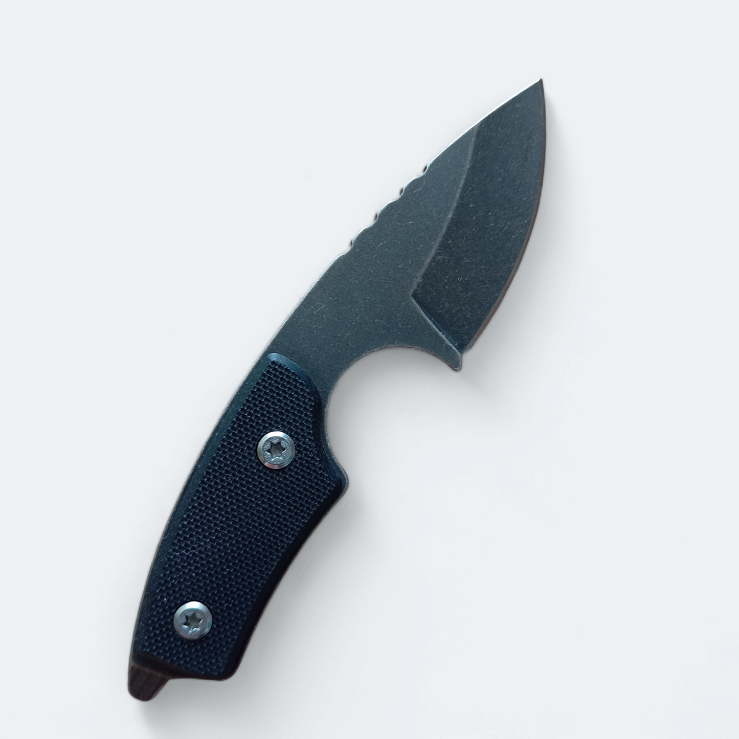 Neck Knife Messer 440C Stahl Kydexscheide mit Halskette und Gürtelclip G10 Griff Schwarz