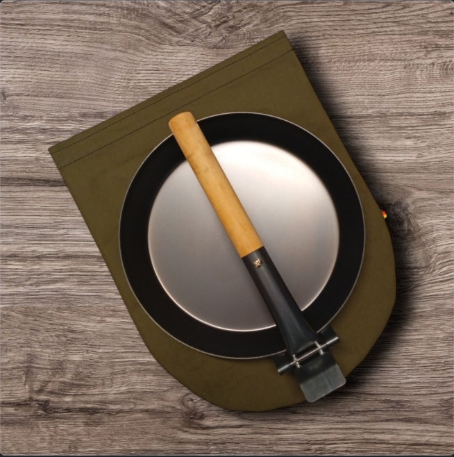 Carrying bag for pan with folding handle (Ø 24 cm) – Waterproof canvas in olive green