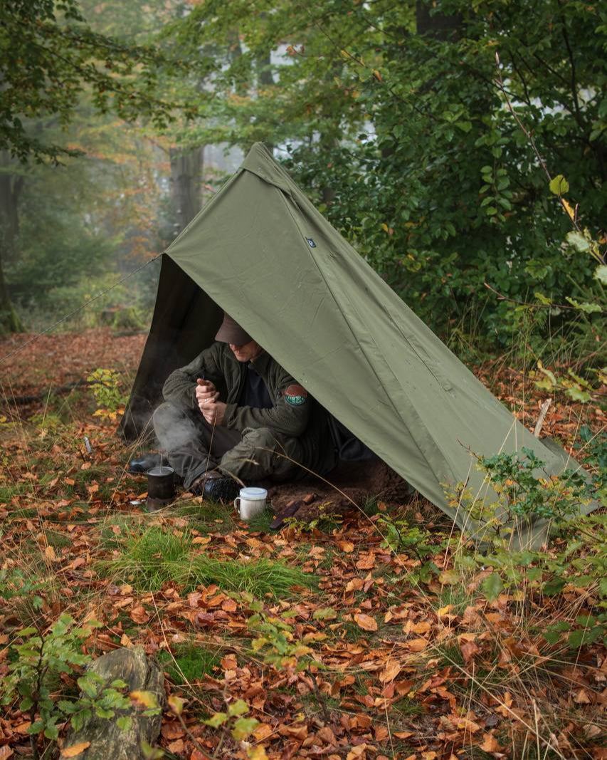 Lavvu tent "Tyr" canvas olive green for 1 person