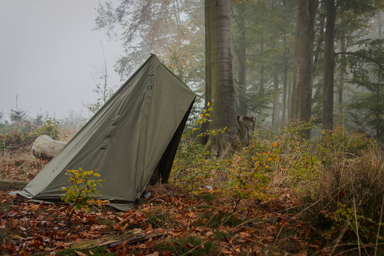 Lavvu tent "Tyr" canvas olive green for 1 person