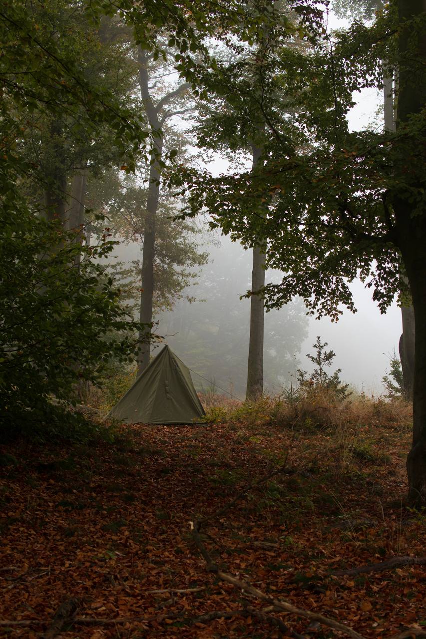 Lavvu tent "Tyr" canvas olive green for 1 person
