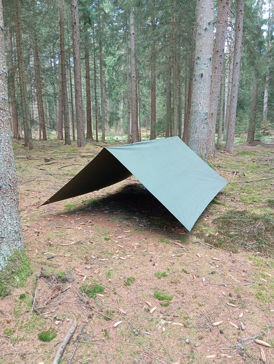 Tarp 3 x 3 Meter Canvas Baumwolle – Olivgrün