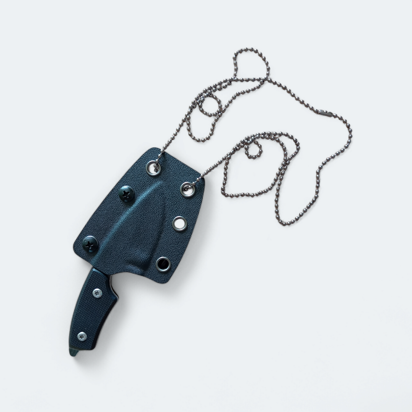 Neck Knife Messer 440C Stahl Kydexscheide mit Halskette und Gürtelclip G10 Griff Schwarz