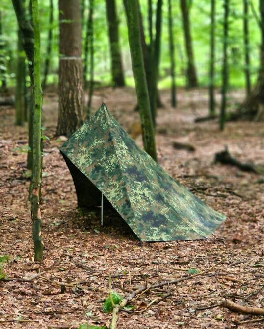 Canvas Lavvu Zelt "Loki" Flecktarn – 1-Personen Bushcraft-Zelt – Made in Germany