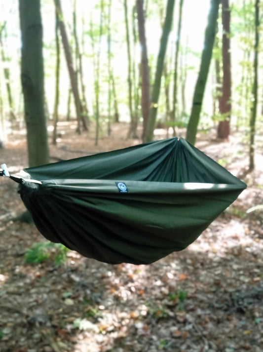 Canvas Hängematte "SKADI" – Made in Germany – 100 % Baumwolle, olivgrün