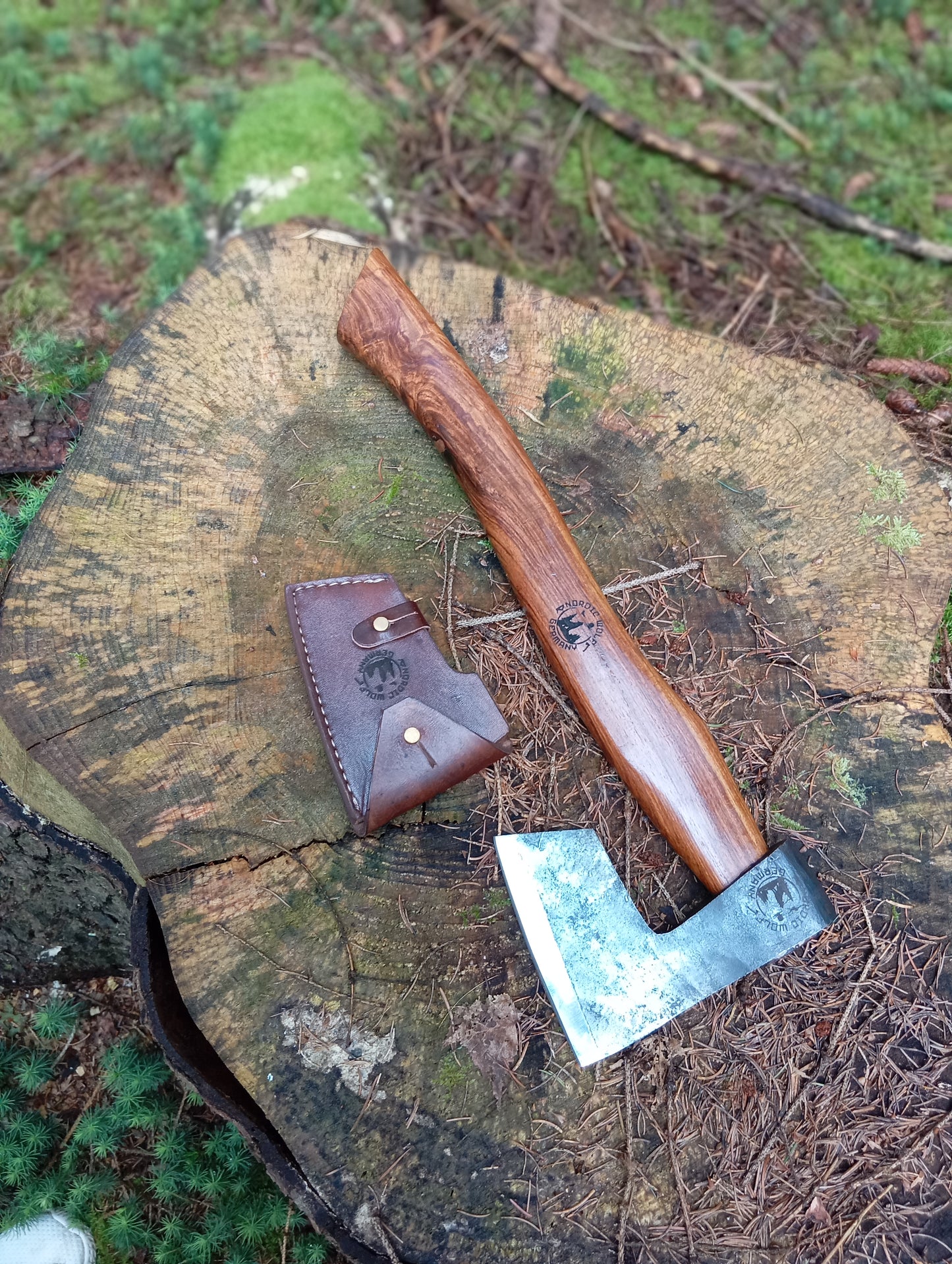 Bearded axe 800g with leather sheath Handmade
