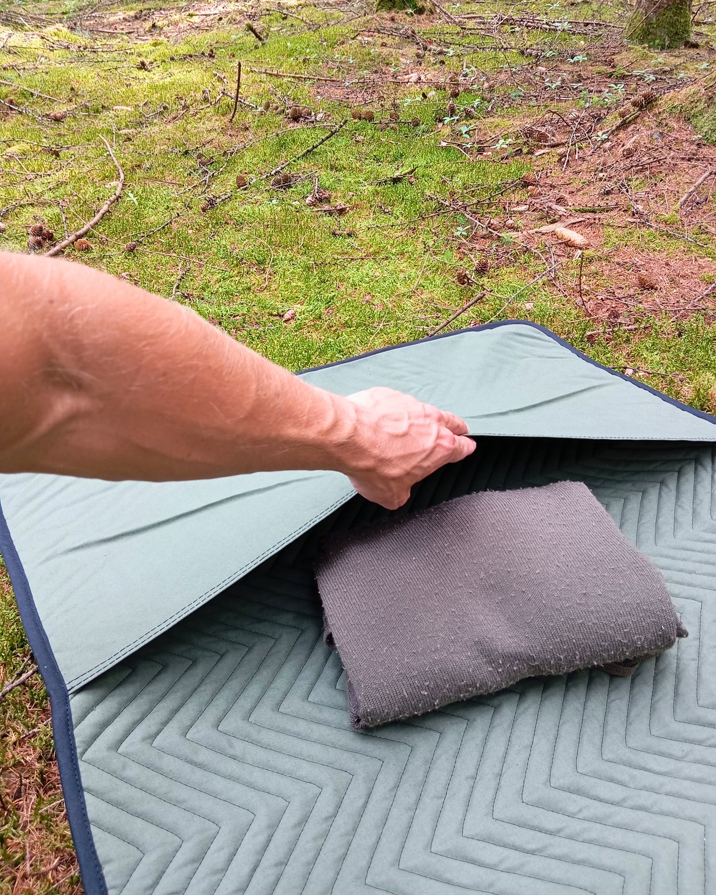 Canvas-Schafwollmatte mit Zickzackmuster (Bedroll) "FREYA" - Made in Germany