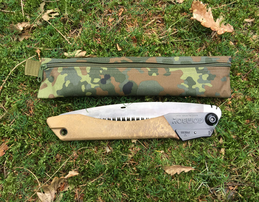 Estuche de transporte para sierra plegable Silky Gomboy 240, camuflaje, impermeable YKK