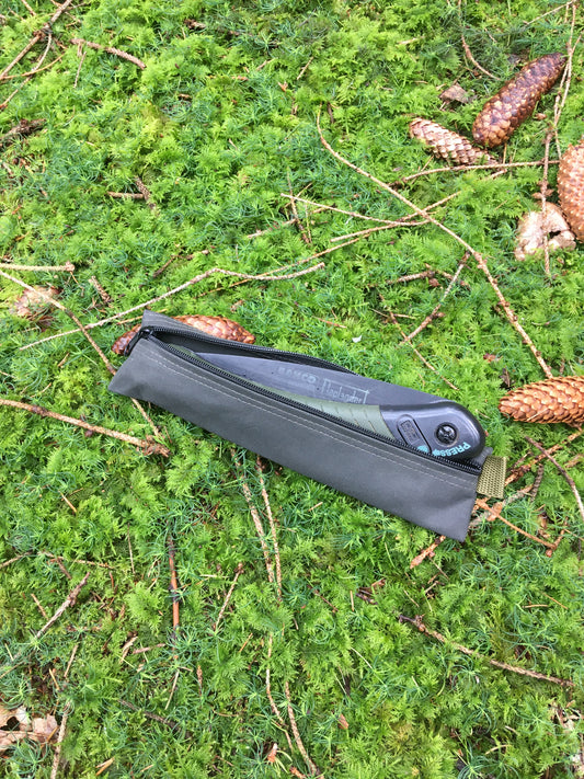Estuche de transporte para sierra plegable Bahco Laplander Lona Algodón Verde Oliva Impermeable YKK