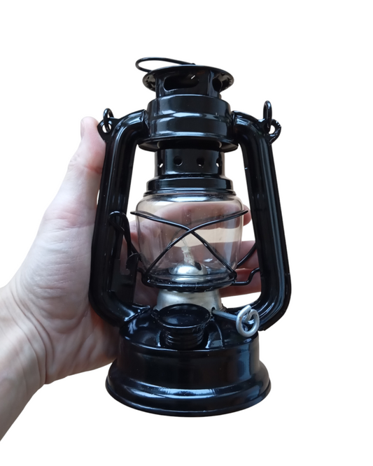 Mini-Petroleumlampe inkl. Docht - Schwarz