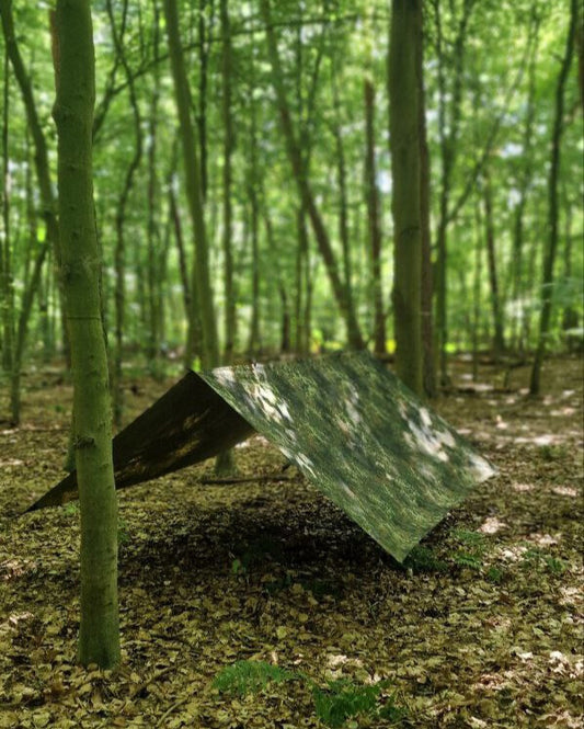 Tarp 3 x 3 Meter – 19 Abspannpunkte – Flecktarn – Canvas-Baumwolle – inkl. Packbeutel