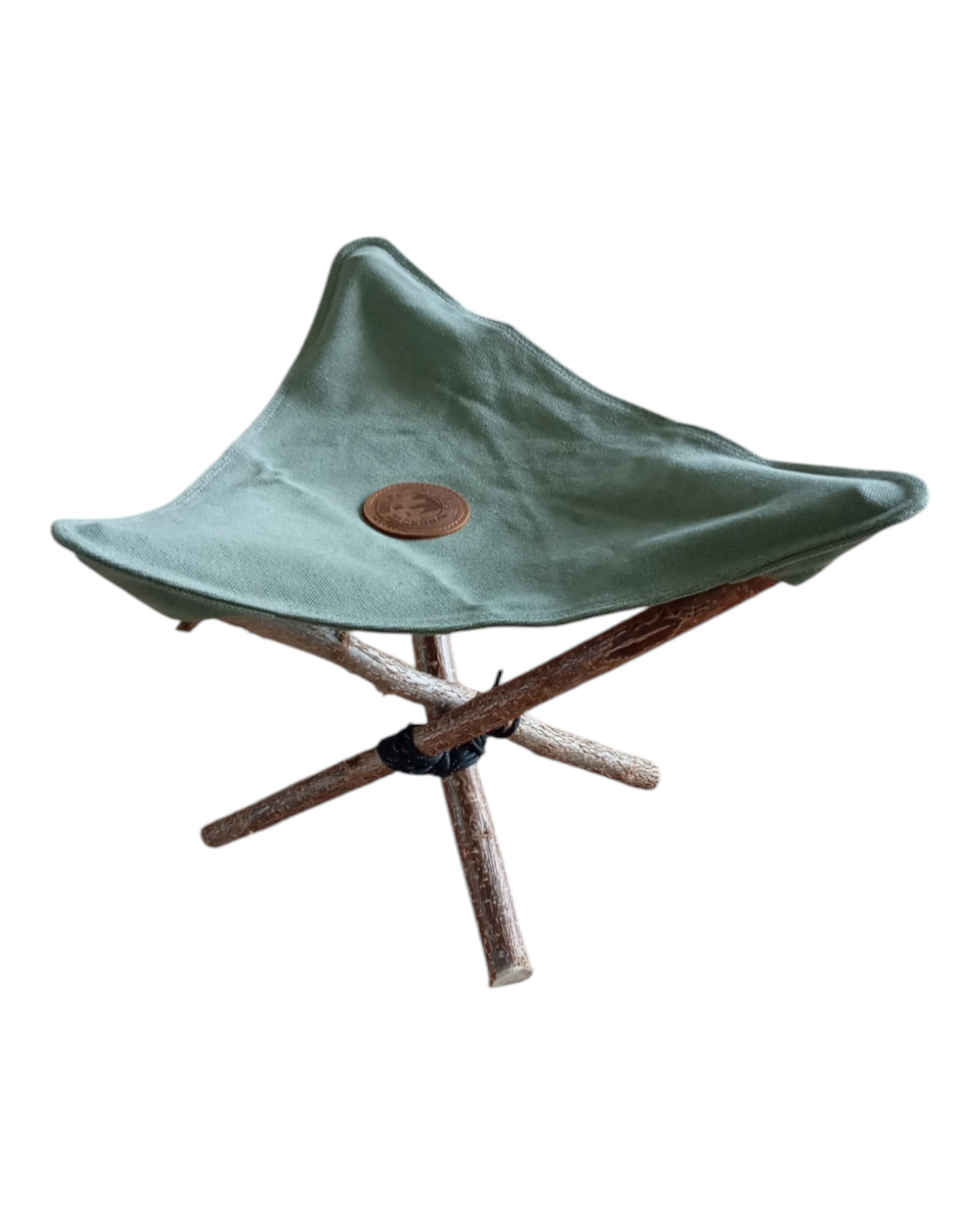 Dreibein-Sitz Canvas Baumwolle Olivgrün Hocker