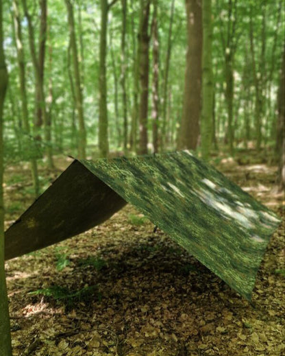 Tarp 3 x 3 Meter – 19 Abspannpunkte – Flecktarn – Canvas-Baumwolle – inkl. Packbeutel