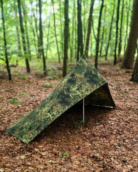 Canvas Lavvu Zelt "Loki" Flecktarn – 1-Personen Bushcraft-Zelt – Made in Germany