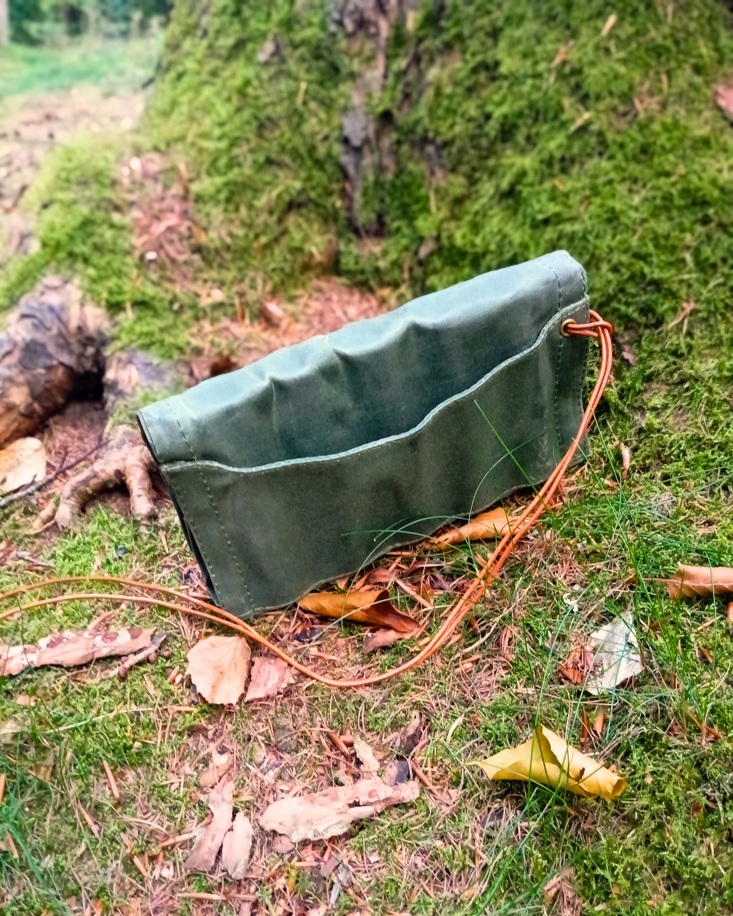 Gewürztasche mit 5 Glasfläschchen 50ml - Canvas Tasche Olivgrün
