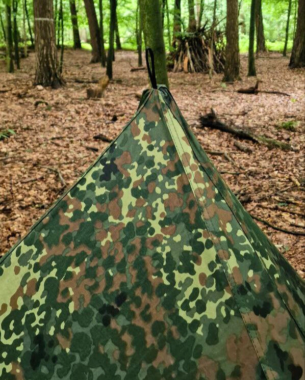 Canvas Lavvu Zelt "Loki" Flecktarn – 1-Personen Bushcraft-Zelt – Made in Germany