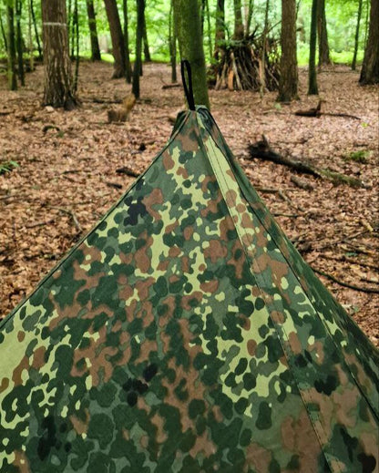 Canvas Lavvu Zelt "Loki" Flecktarn – 1-Personen Bushcraft-Zelt – Made in Germany