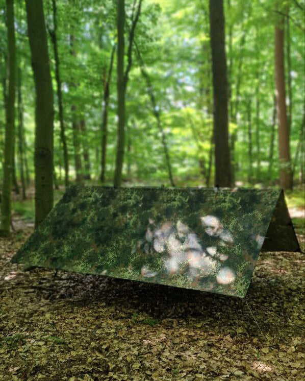 Tarp 3 x 3 Meter – 19 Abspannpunkte – Flecktarn – Canvas-Baumwolle – inkl. Packbeutel