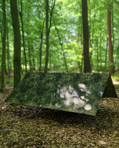 Tarp 3 x 3 Meter – 19 Abspannpunkte – Flecktarn – Canvas-Baumwolle – inkl. Packbeutel