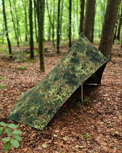 Canvas Lavvu Zelt "Loki" Flecktarn – 1-Personen Bushcraft-Zelt – Made in Germany
