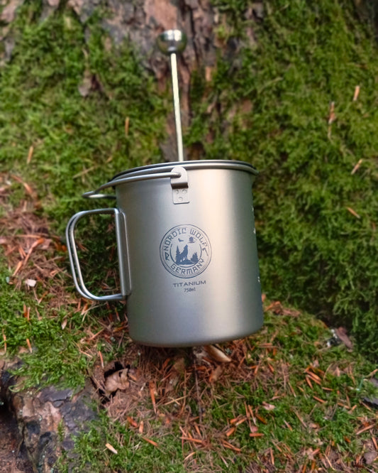 Pot/French Press 750 ml – Titanium 3-in-1 Outdoor-Kaffeegenuss