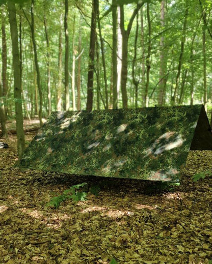 Tarp 3 x 3 Meter – 19 Abspannpunkte – Flecktarn – Canvas-Baumwolle – inkl. Packbeutel
