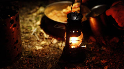 Mini kerosene lamp including wick - black