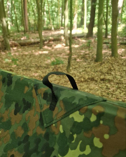 Tarp 3 x 3 Meter – 19 Abspannpunkte – Flecktarn – Canvas-Baumwolle – inkl. Packbeutel