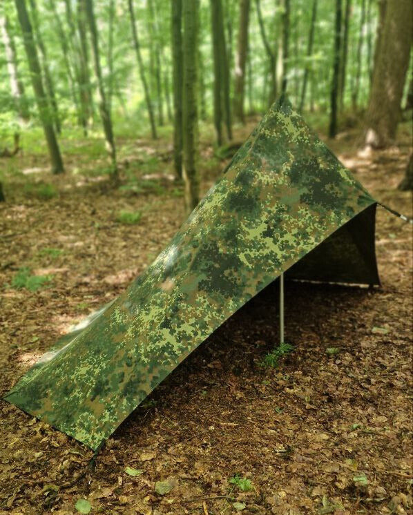 Canvas Lavvu Zelt "Loki" Flecktarn – 1-Personen Bushcraft-Zelt – Made in Germany